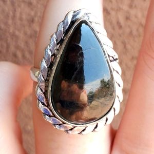 ***$15 Sale **** New Hypersthene 925 Silver Ring.